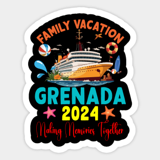 Family Vacation Grenada 2024 Family Matching Group Summer Sticker